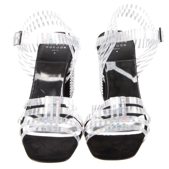 NIB Laurence Dacade Paris PVC Crystal Embellishments Gladiator Sandals Size 7.5 - Picture 2 of 6